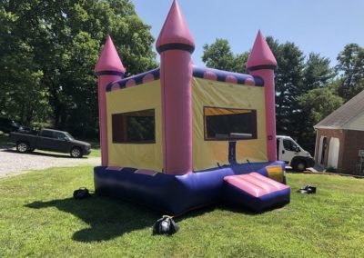 Pink Castle Bounce House Side